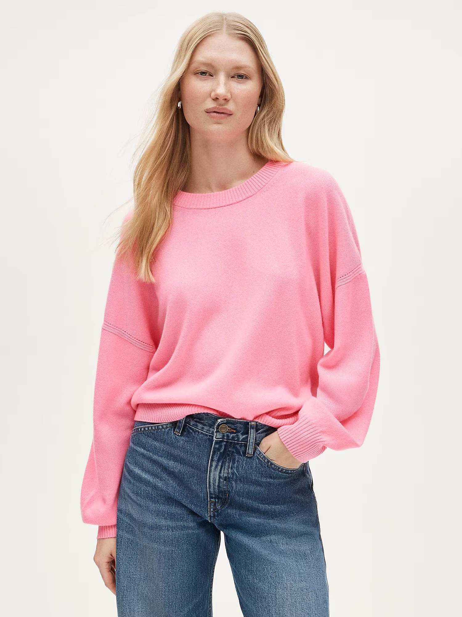 J.Crew, Cashmere Blouson-Sleeve Sweater