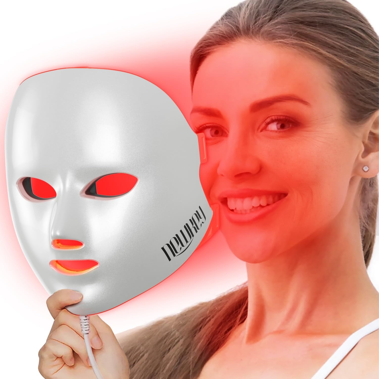NEWKEY, Amazon.com : Newkey Red Light Therapy Mask for Face Wrinkles, 7 Led Light Therapy Facial Skin Care Mask,at-Home Photon Skin Care Beauty Mask for Anti-Ageing : Beauty & Personal Care