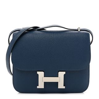 Hermes Chevre Mysore Verso Constance 18 Deep Bleu Vert Verone