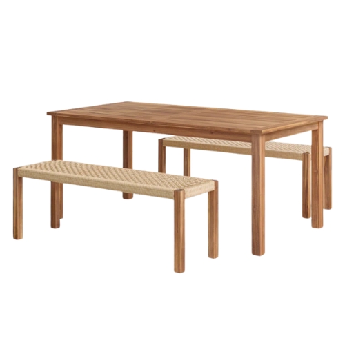 Joss & Main, Mambo 66.9'' Rectangular 6 - Person Outdoor Dining Set