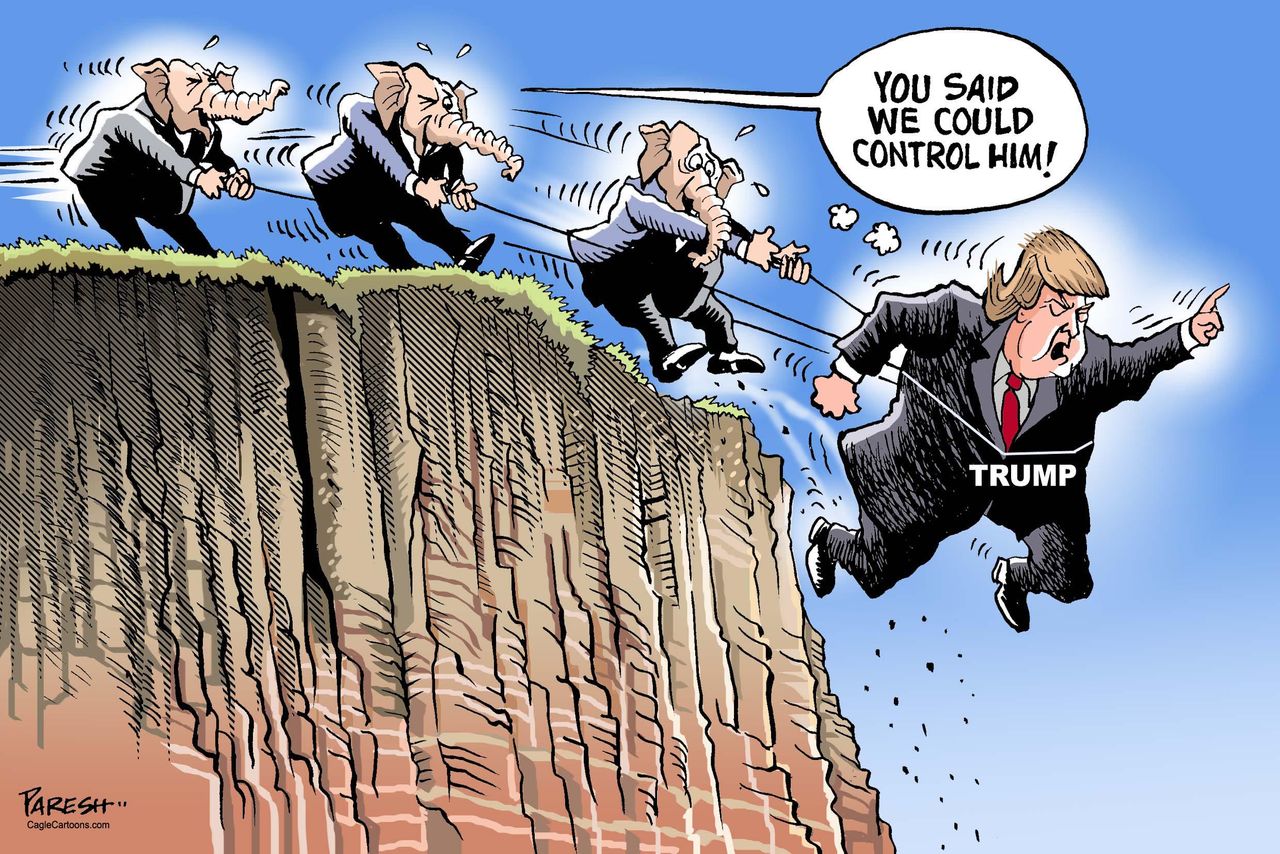 Political cartoon U.S. Donald Trump GOP