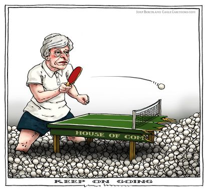 Political Cartoon U.S. Theresa May no deal Brexit UK