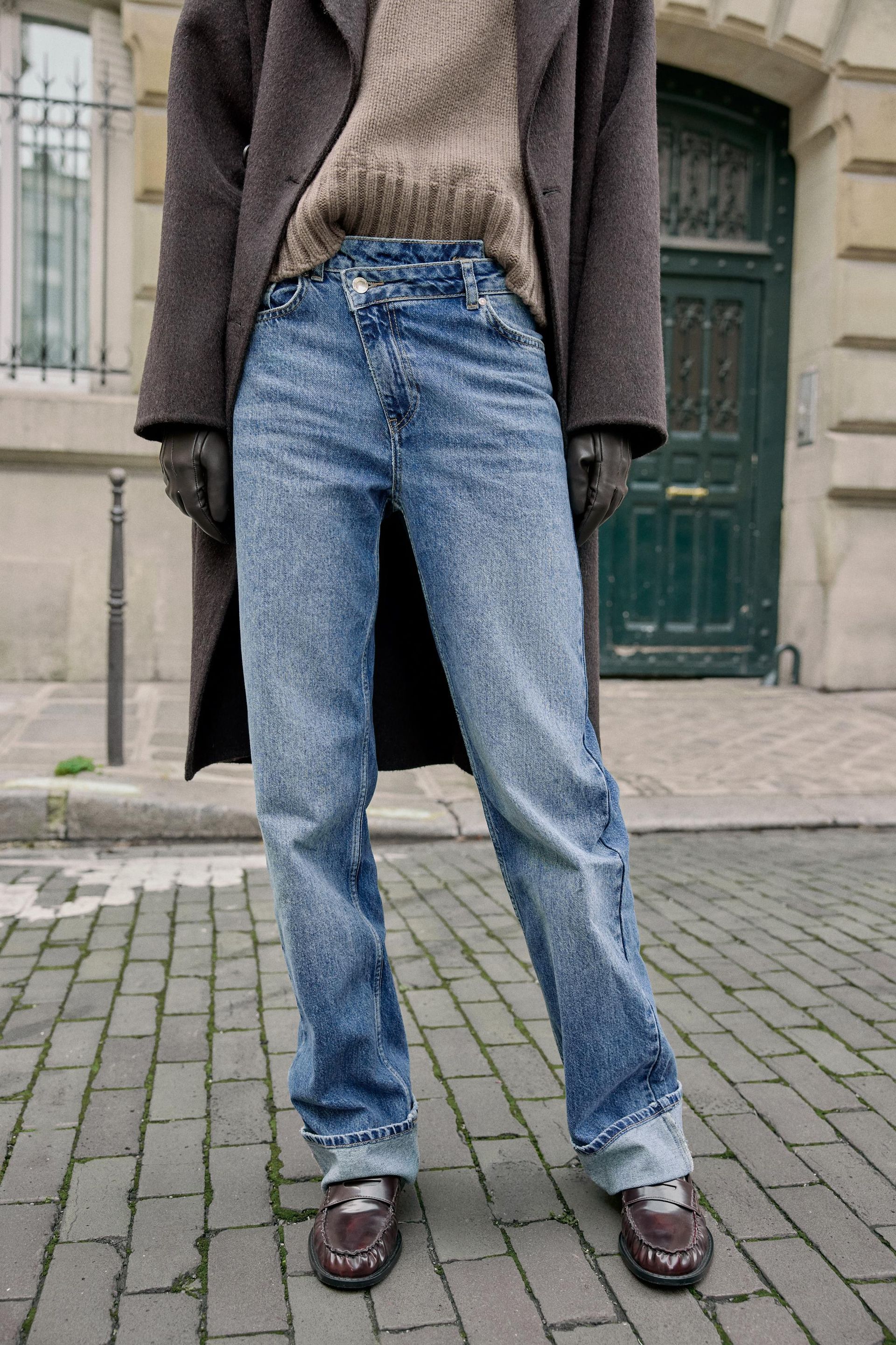 Z.09 High-Waisted Straight Crossover Full Length Jeans