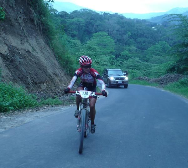 Unlike the men's leaders, the lead woman rode virtually on her own, with just one lead moto and often no media caravan.