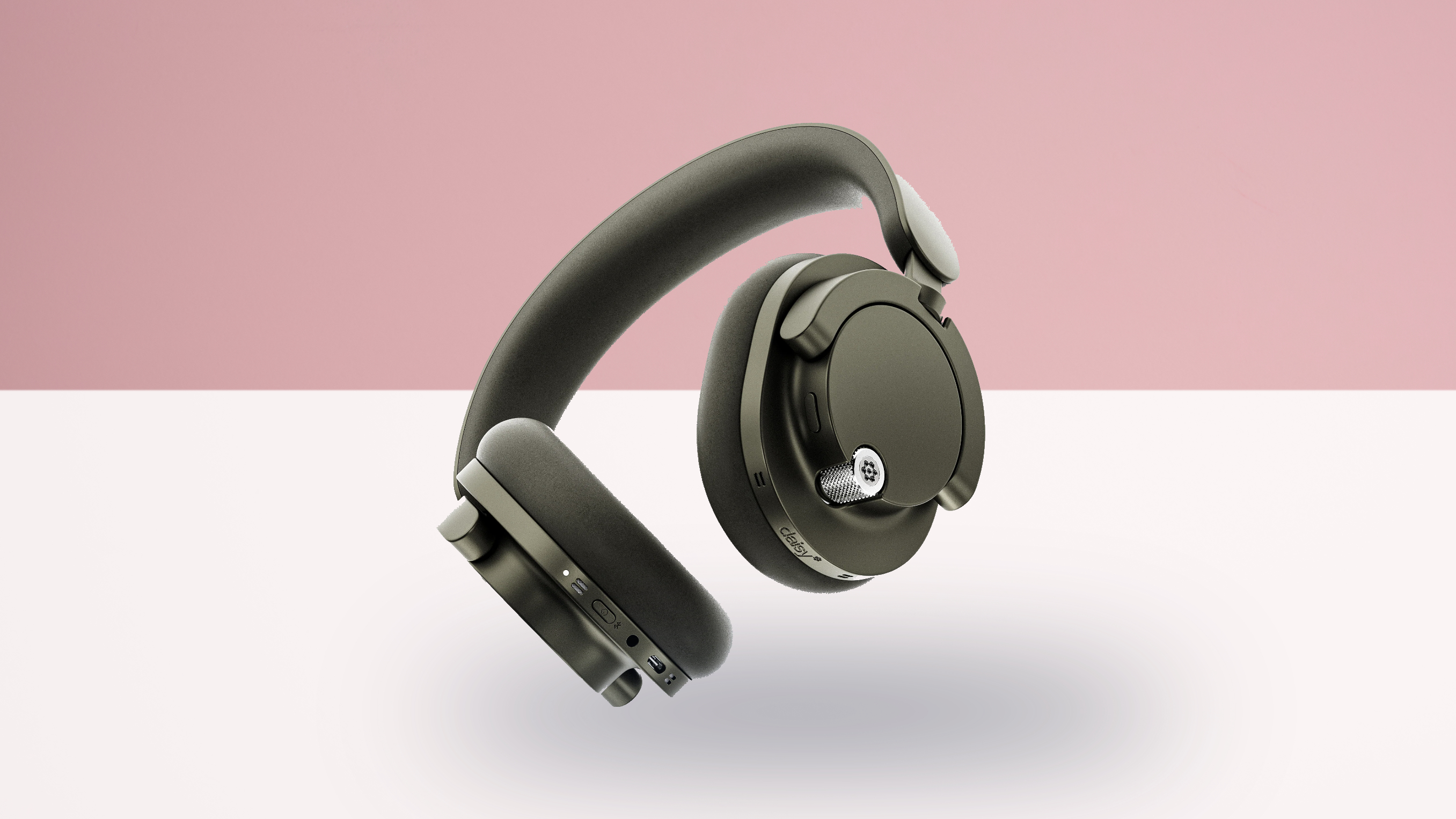 Daisy One headphones on TR's pink background