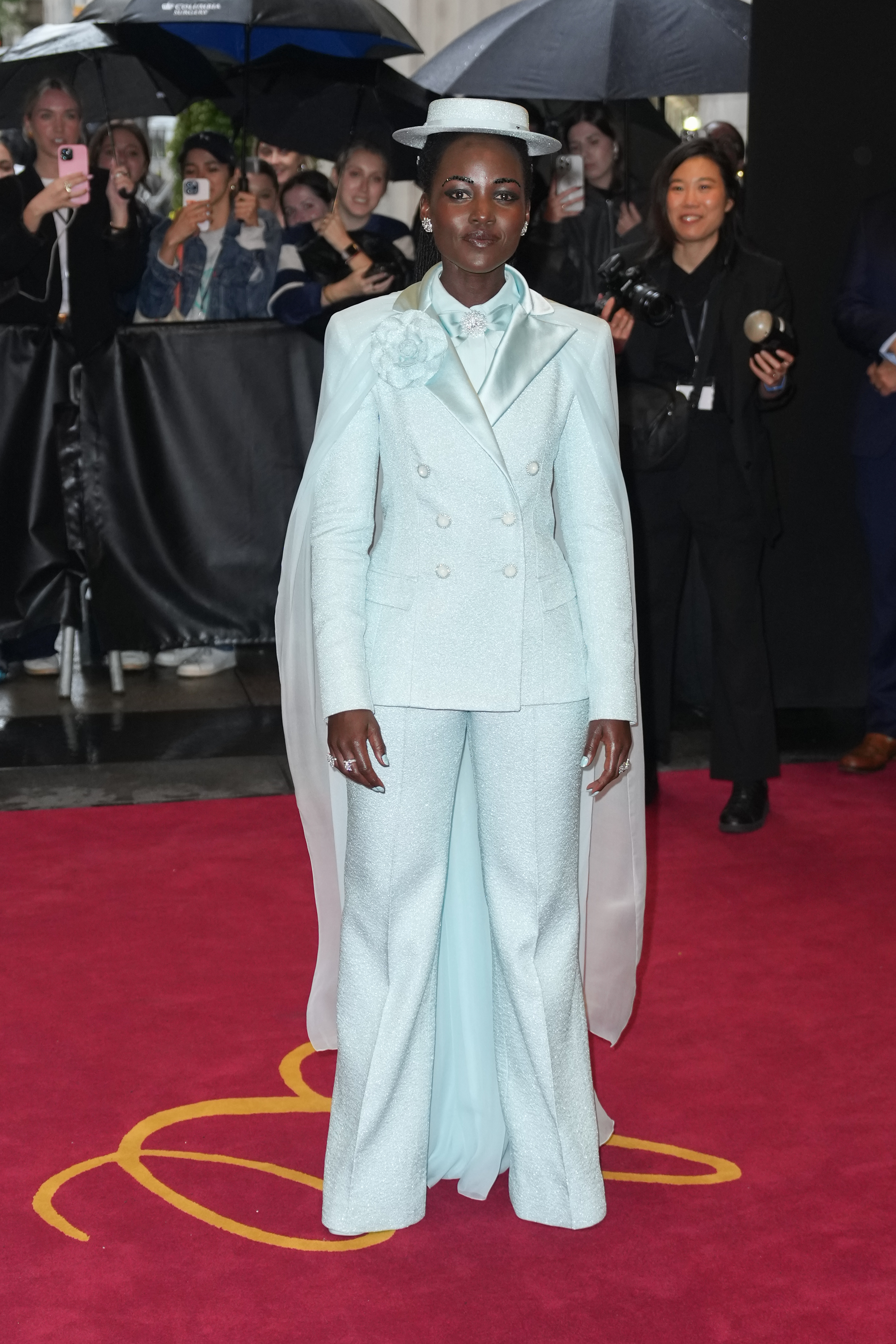 Lupita Nyong'o leaves The Carlyle Hotel before the 2025 Met Gala: "Superfine: Tailoring Black Style" at the Metropolitan Museum of Art on May 05, 2025 in New York City. (Photo by John Nacion/Getty Images)