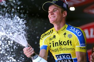 Michael Rogers celebrated his first Grand Tour stage win in the 2014 Giro d'Italia in Savona