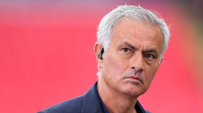 Former Chelsea manager Jose Mourinho at Wembley working on TNT for the Champions League final between Real Madrid and Borussia Dortmund in June 2024.