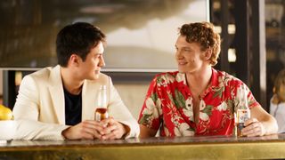 Shane Hollander (Hudson Williams) and Ilya Grigoryevich Rozanov (Connor Storrie) in Heated Rivalry season 1