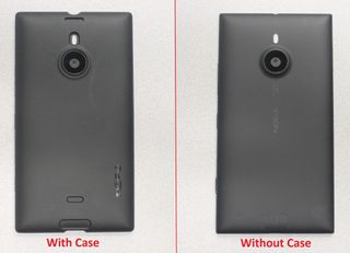The black NGP case adds little to the Lumia 1520's appearance
