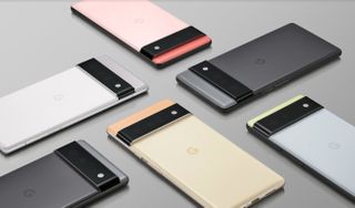 A collection of Google Pixel 6 and Pixel 6 Pro models