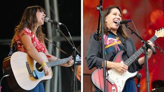 Left–Morgan Nagler of Whispertown 2000 performs at End Of The Road Festival 2009; Right–Kim Deal performs live on stage during Ohana Music Festival at Doheny State Beach on September 26, 2025