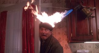Harry's head set on fire in Home Alone.