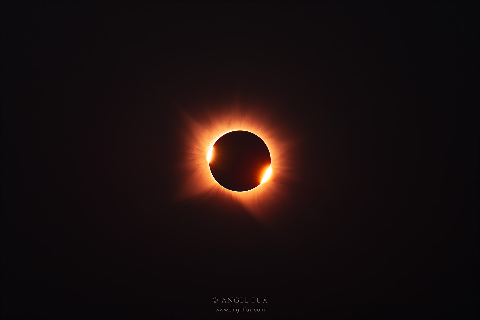 Total solar eclipse photographed by Angel Fux