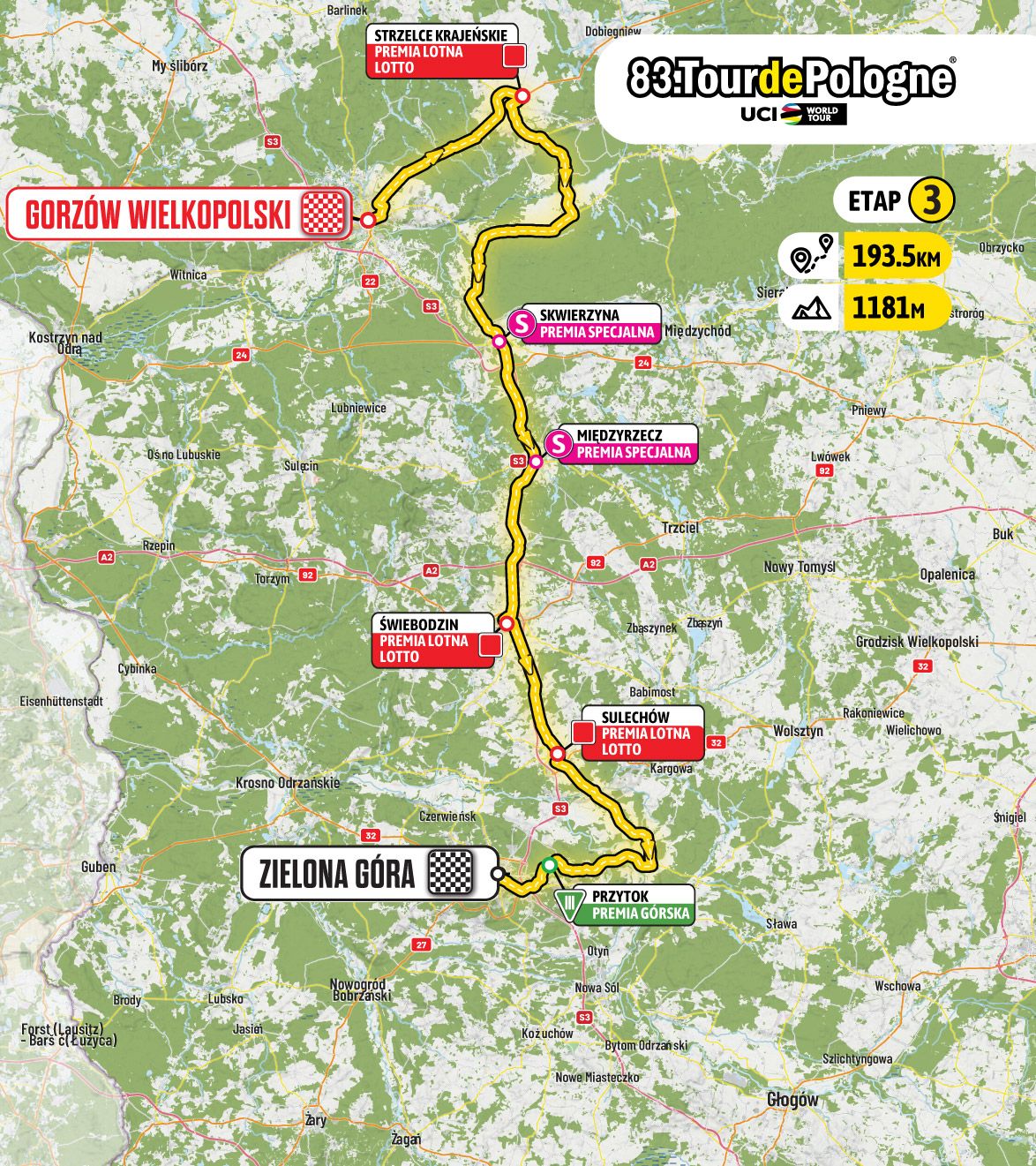 Stage 3 map Tour de Pologne 2026