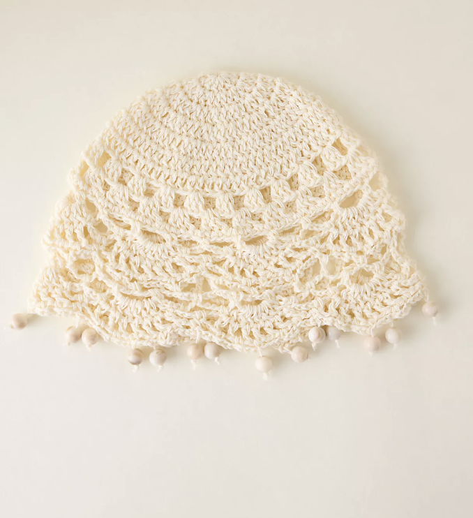 Anthropologie, Crochet Beaded Skull Cap