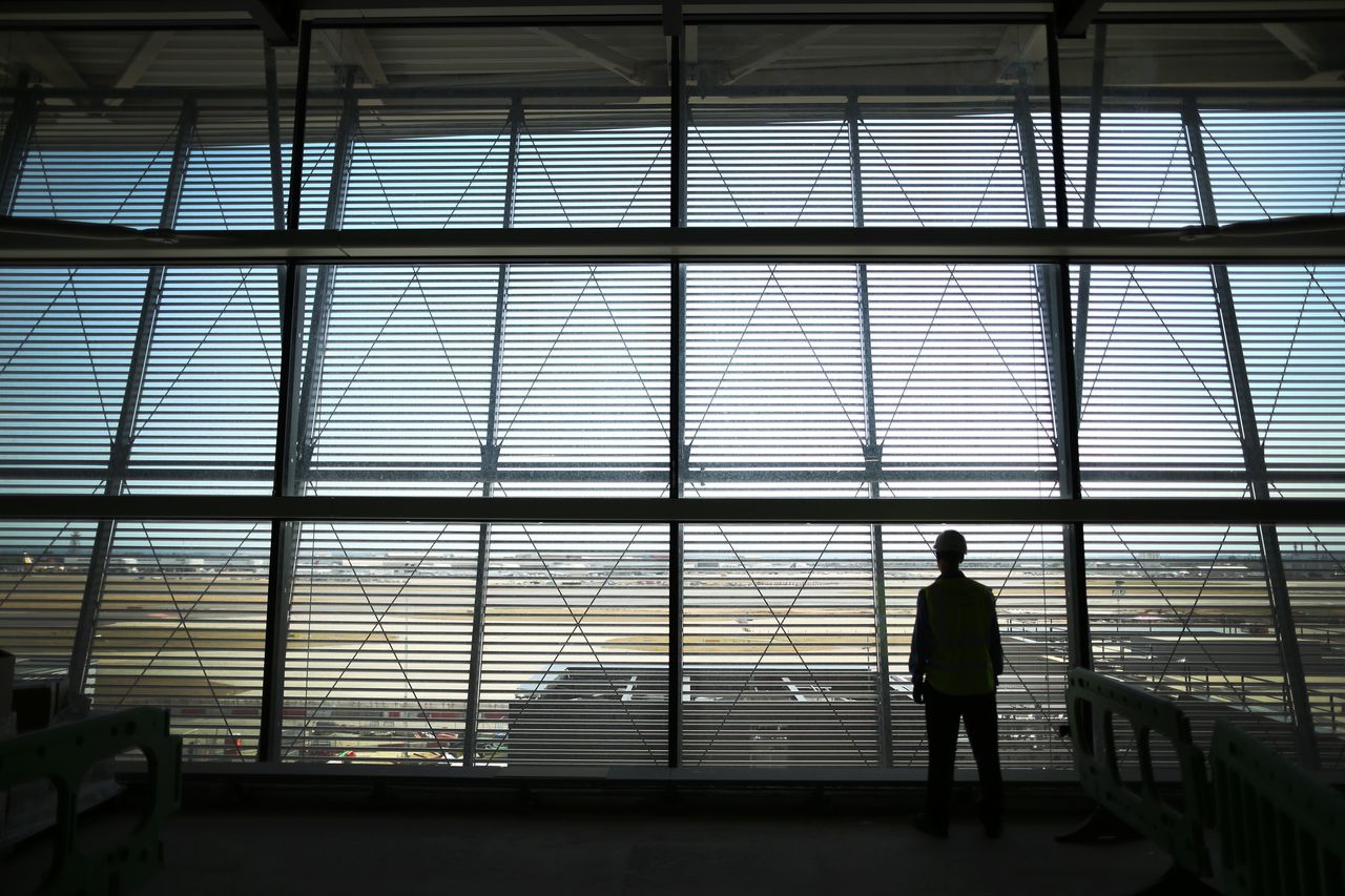 A person in an airport.