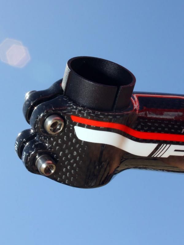FSA designed the new K-Force Light stem around a 1 1/4" steerer to accommodate many current European carbon road frames while also providing for a larger-diameter extension.