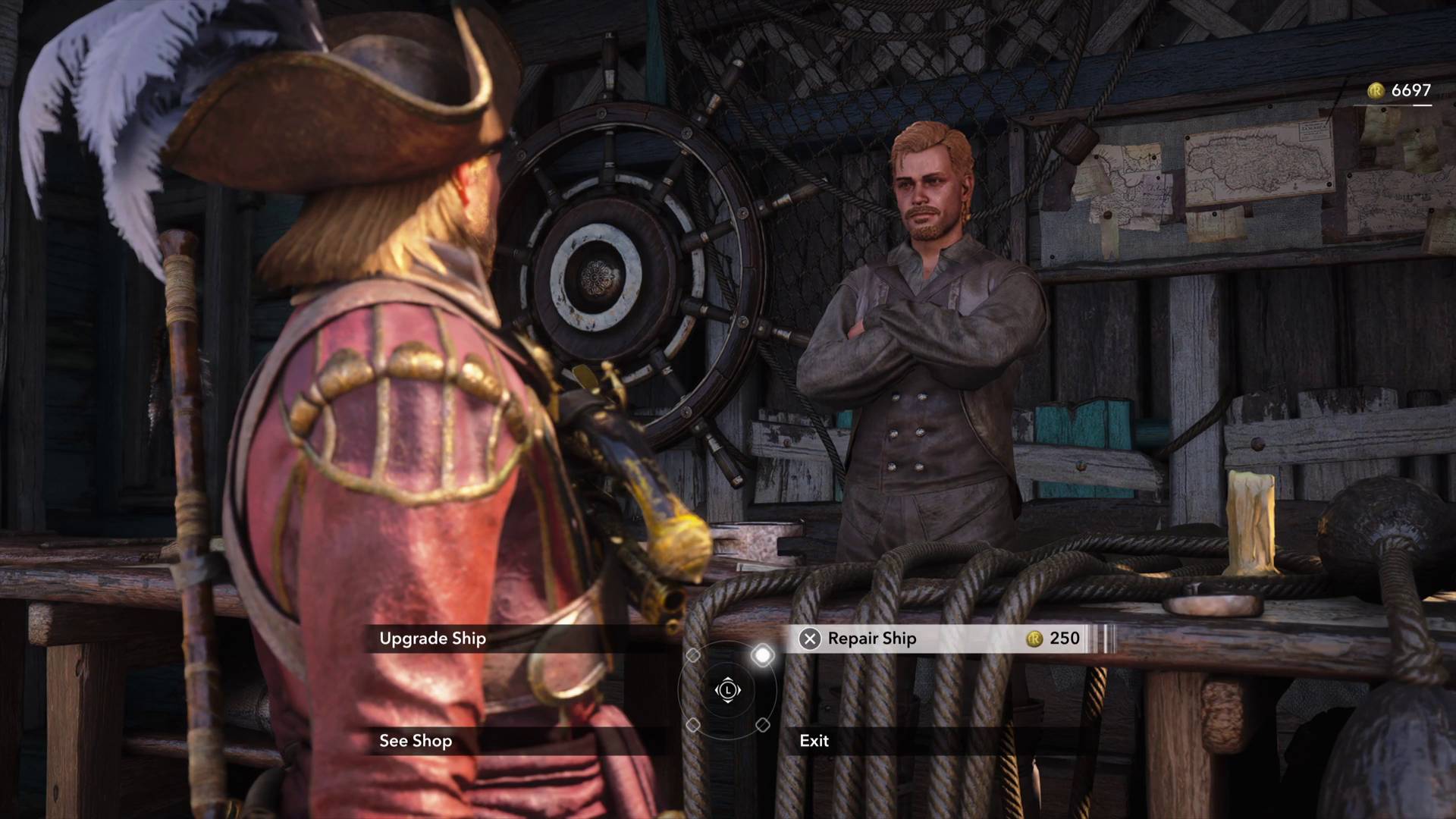 Assassin's Creed Black Flag Resynced repair ship by paying the ginger bearded harbourmaster