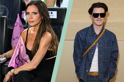 Victoria Beckham split layout with Cruz Beckham