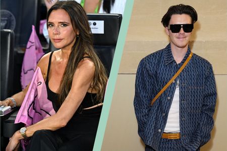 Victoria Beckham split layout with Cruz Beckham