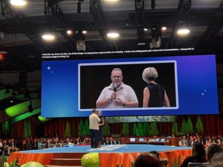 Keir Dowden, CTO Salesforce Digital at Credera, on stage at Dreamforce 2024 at the Moscone Center in San Francisco, California.