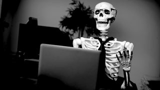 Skeleton and a laptop!