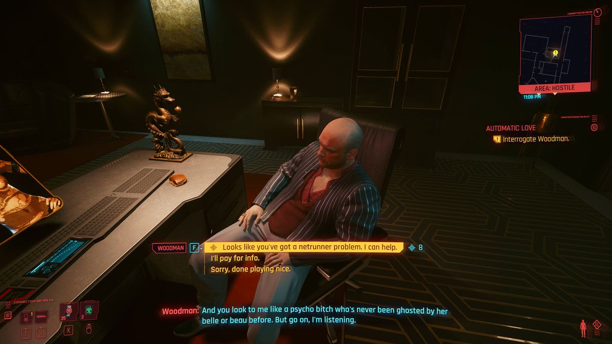 Cyberpunk 2077 Woodman choice