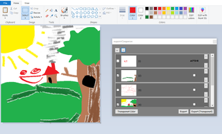 A modified version of Microsoft Paint with a layers feature