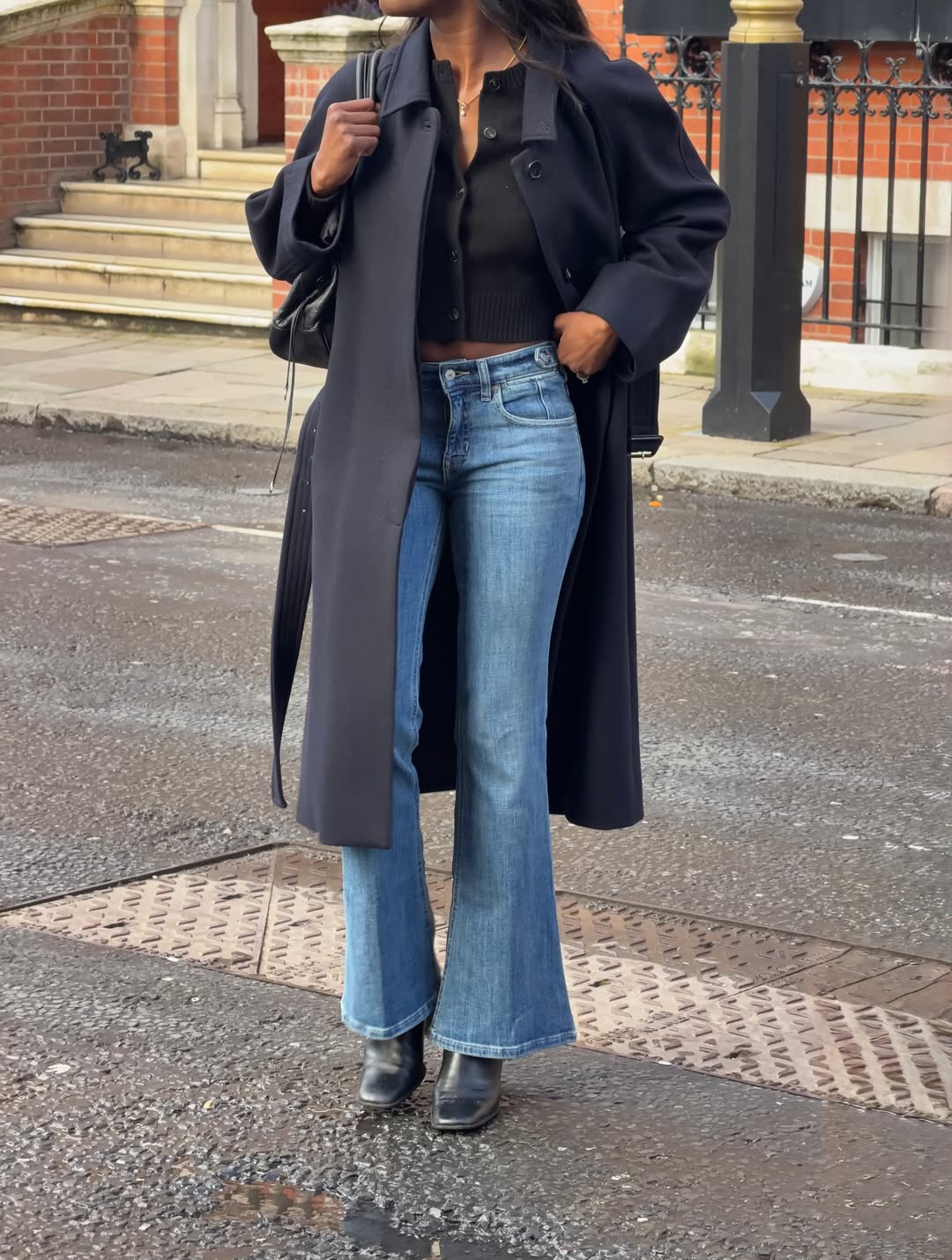 Cropped cardigan on Liv