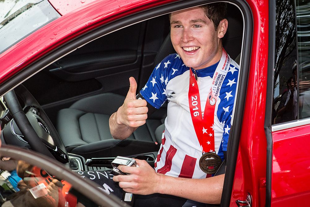 Greg Daniel (Axeon) checks out his new Volkswagen