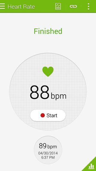 The app reads your heart rate through your fingertip placed on the heart rate monitor on the back of the phone.