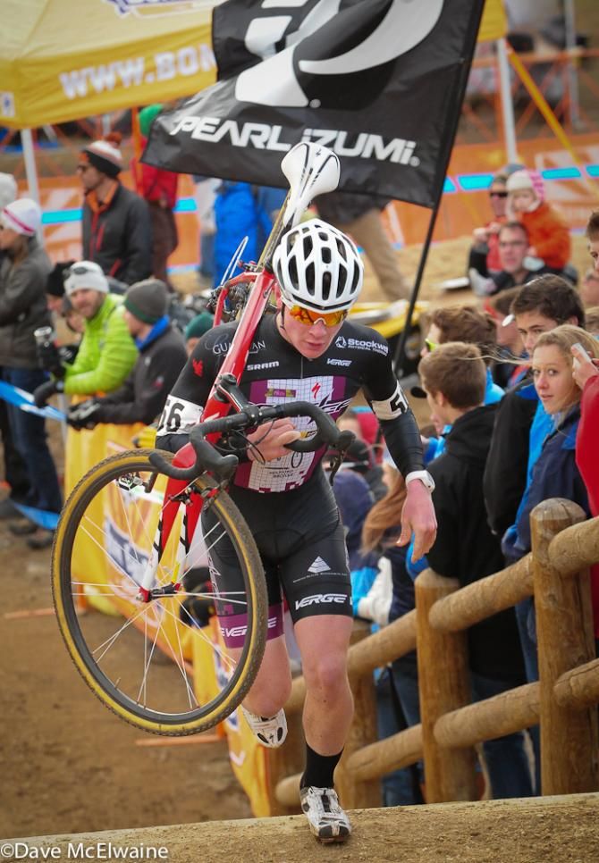 Peter Goguen (Race CF) running the stairs alone on lap two