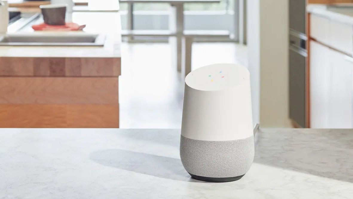 Best Buy: Home Smart Speaker with Google Assistant White/Slate fabric Home