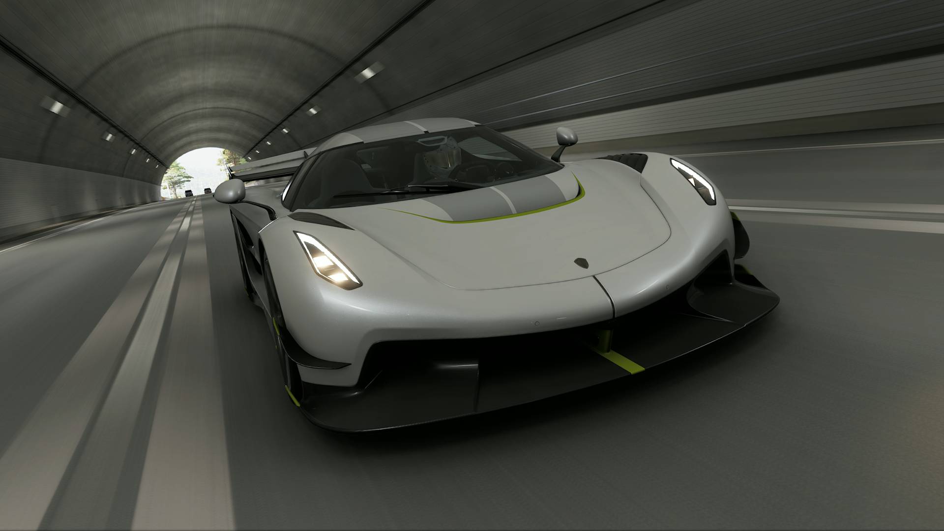 Forza Horizon 6 fastest cars Koenigsegg Jesko driving through tunnel
