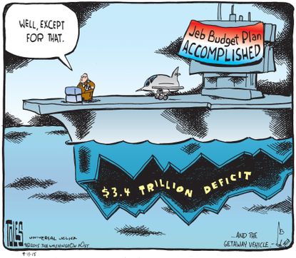 Political cartoon U.S. Jeb Bush Budget Plan