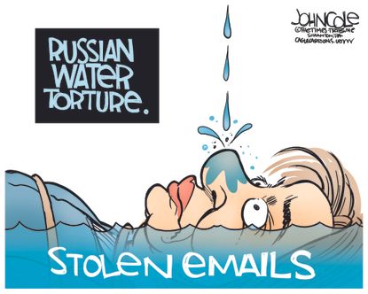 Political cartoon U.S. Hillary Clinton emails Wikileaks