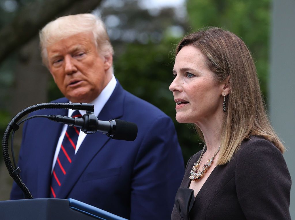 President Trump and Amy Coney Barrett.