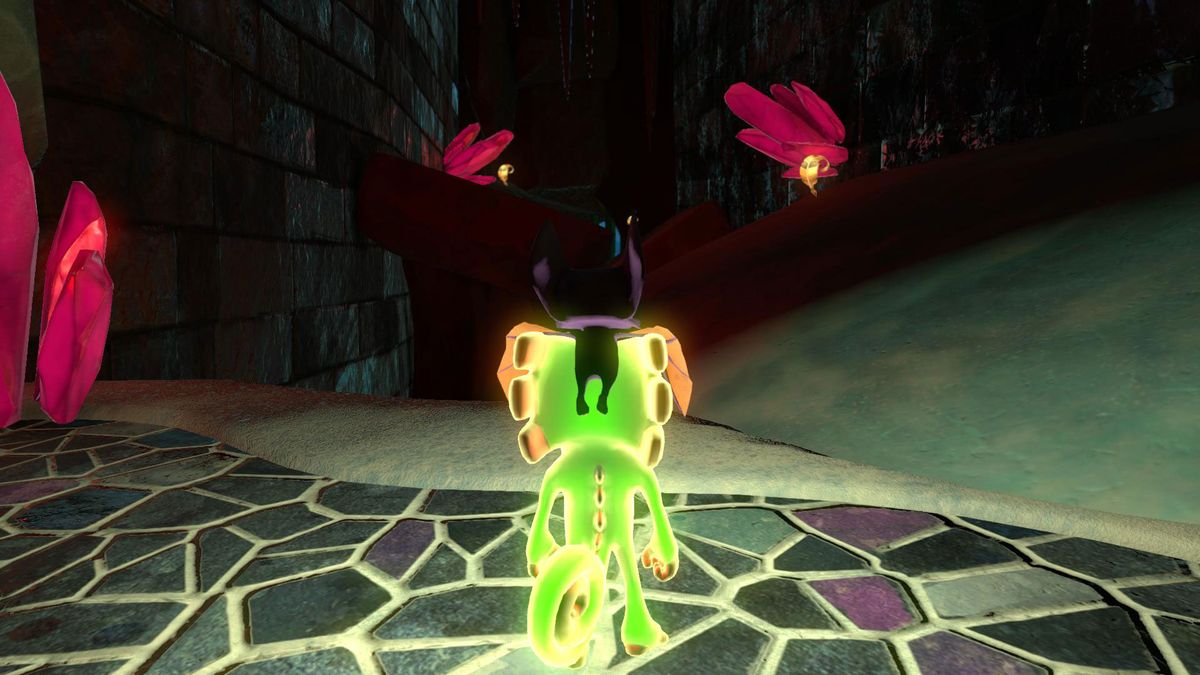 Hello darkness, my old friend. The Gloomy Gem Grotto cave is the worst designed platforming level I have played in a long time. It has no checkpoints, icy floors, is dimly lit, and is way too long.