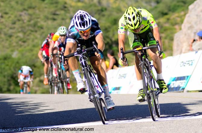 In a photo finish for second place, Mauro Santambrogio (Vini Fantini-Selle Italia), right, edged out Michal Kwiatkowski (Omega Pharma-Quick Step).