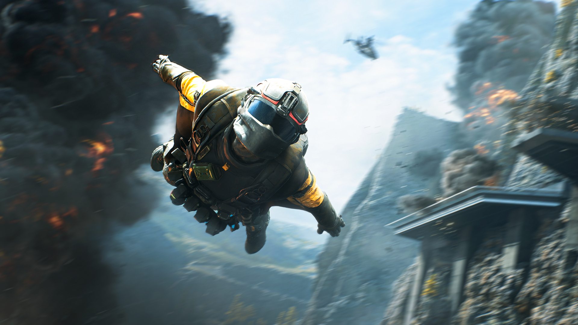 A soldier gliding in Battlefield 2042