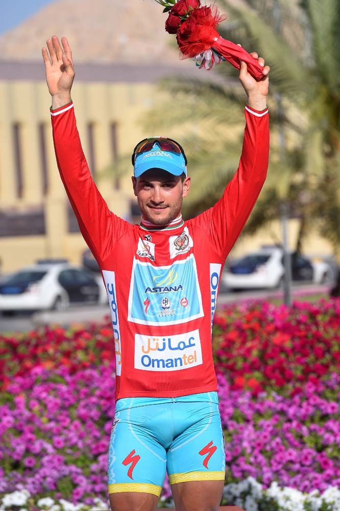 Andrea Guardini (Astana) waves to the crowd