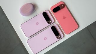 Comparing all three Google Pixel 9 models in pink