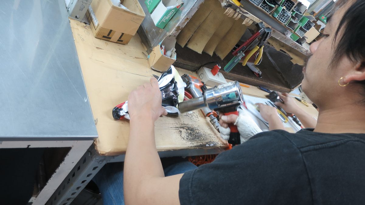 The saddle covers are gently heated to make them easier to shape around the base