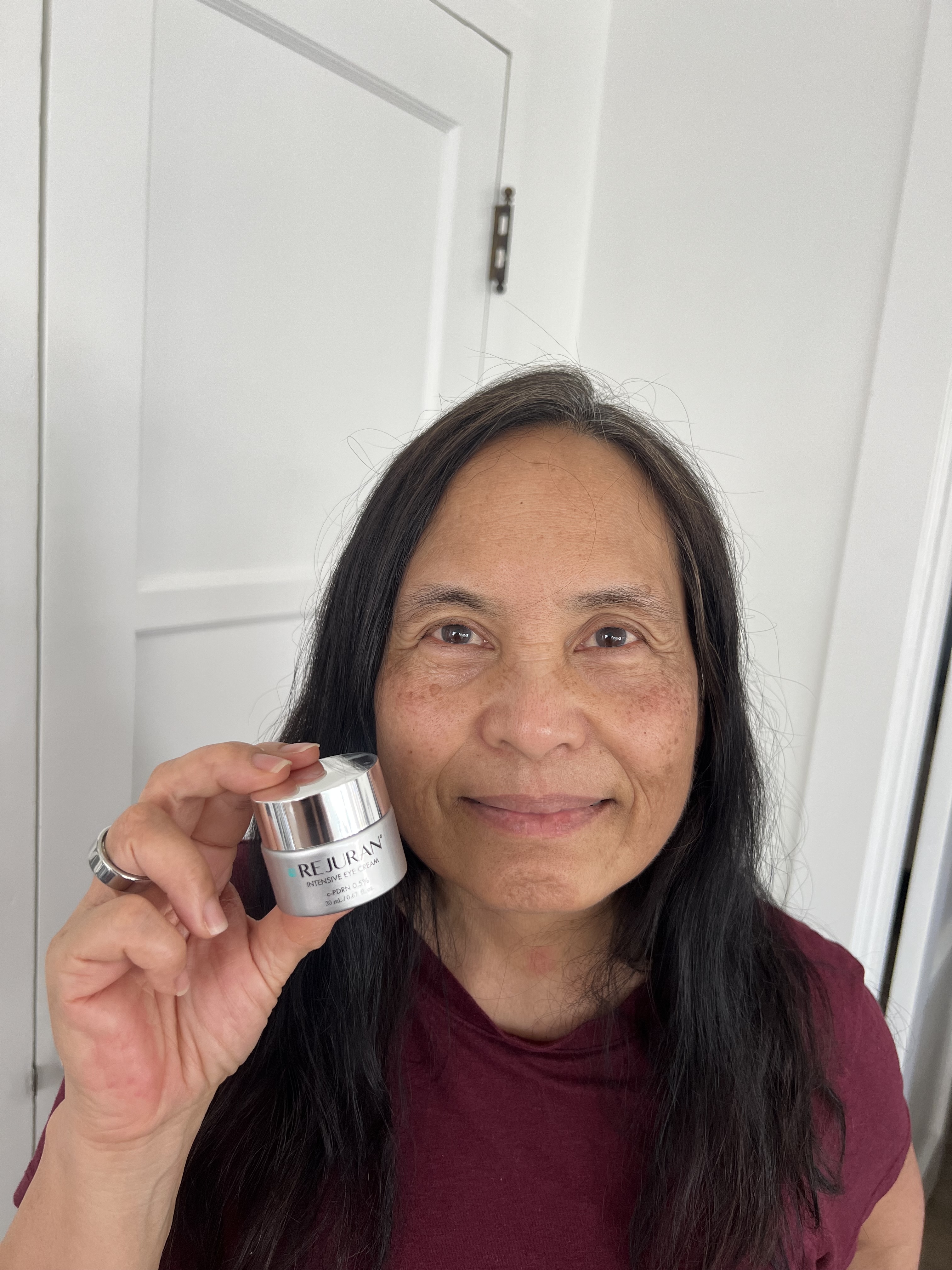 Ann Malzahn testing Rejuran Intensive Eye Cream