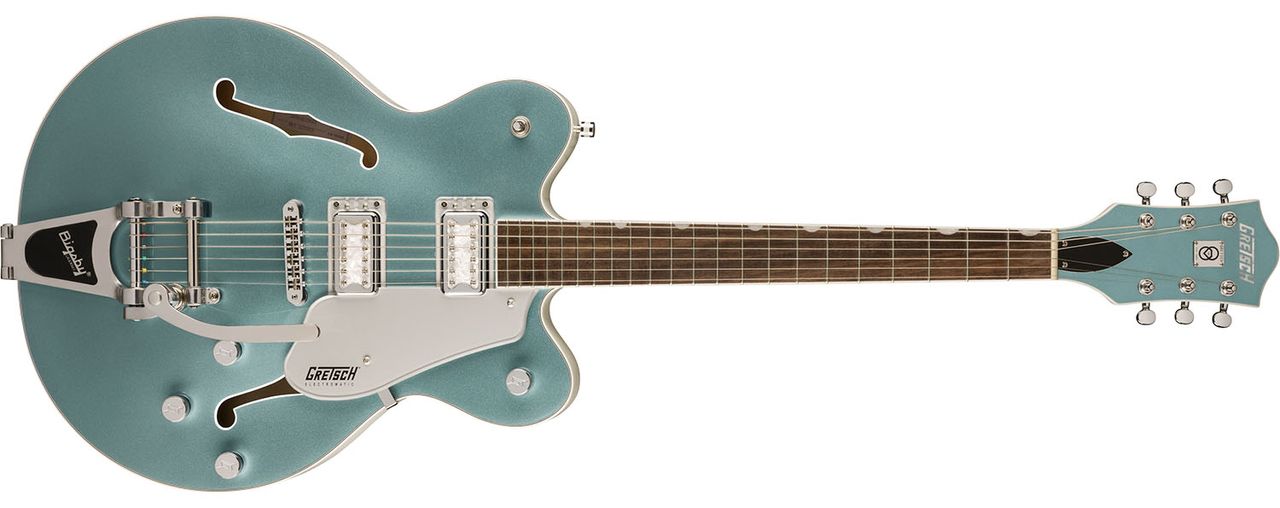 G5422T-140 140th Double Platinum Hollow Body w/Bigsby on Two-Tone Pearl Platinum over Stone Platinum