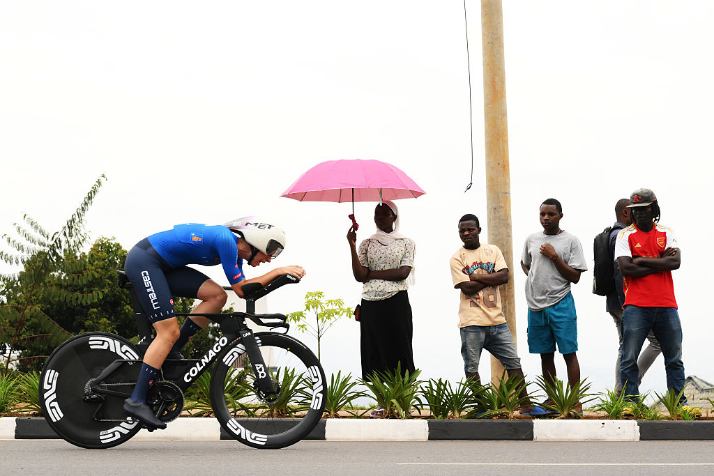 KIGALI, RWANDA - SEPTEMBER 22: Federica Venturelli of Italy competes during the 98th UCI Cycling World Championships Kigali 2025 - Women Under 23 Individual Time Trial a 22.6km race from Kigali to Kigali on September 22, 2025 in Kigali, Rwanda. (Photo by David Ramos/Getty Images)