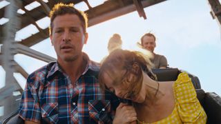 (L-R) Simon Rex as Mikey Davies and Suzanna Son as Strawberry in Red Rocket on Netflix