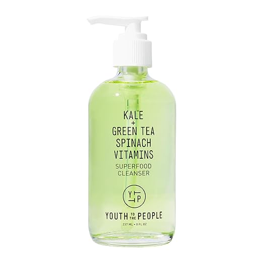 Youth To The People, Youth to the People Superfood Facial Cleanser Full Size - Kale + Green Tea Daily Face Wash, Gentle Makeup Remover, With Soothing Antioxidants for Glowing Skin, Ph Balance, Clean Pores &amp;ndash; 8 Fl Oz
