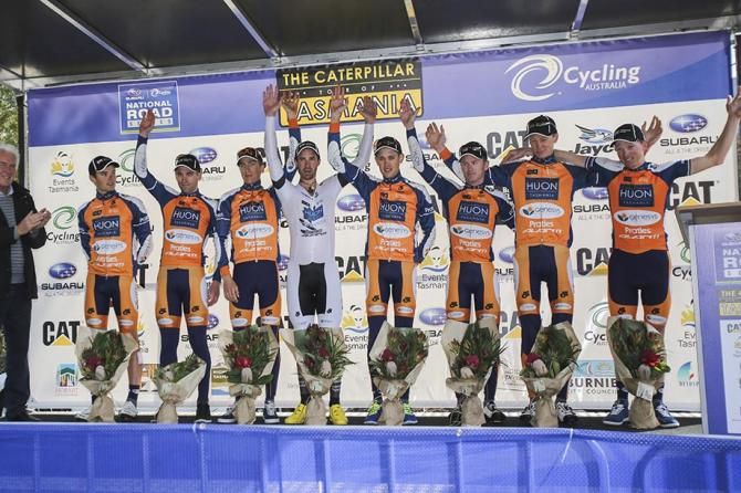 Huon-Genesys celebrate at the team presentation
